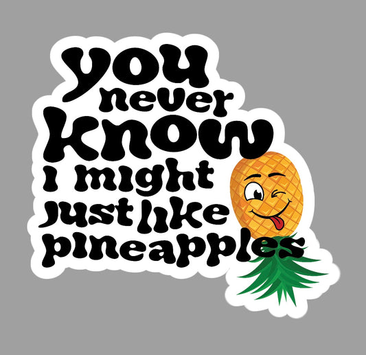 funny pineapple sticker for the swingers community